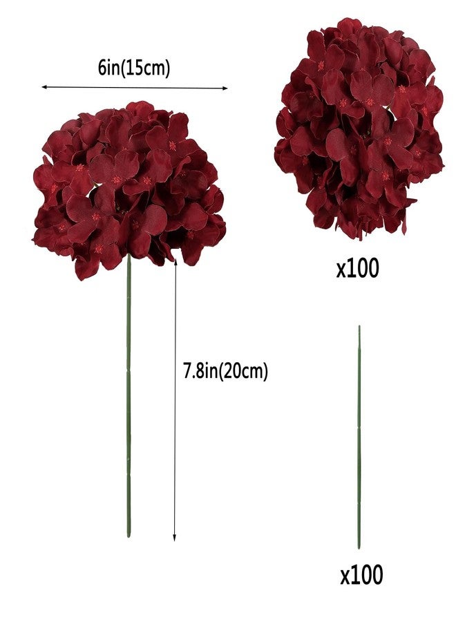 WEISPARK مجموعة زهور الكوبية الاصطناعية من ويسبارك، 100 قطعة، زهور حريرية كاملة مع سيقان، مثالية لحفلات الزفاف والمناسبات المنزلية وحفلات استقبال المولود (لون عنابي). - Image 2